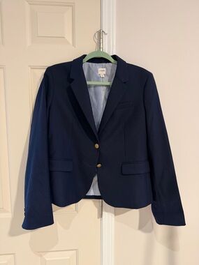 J.Crew Navy Women's Blazer with Gold Buttons